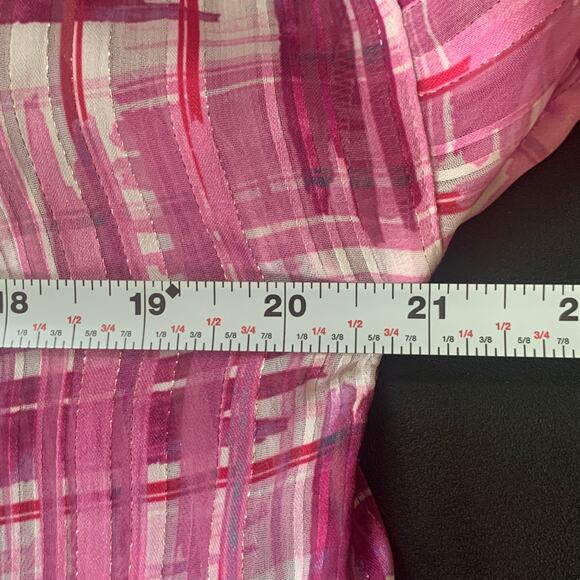 Soft Surroundings Pink Shades Patterned Buttoned LS Shirt Oversized Small - Picture 9 of 10